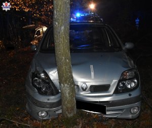 Renault Scenic uderzył w drzewo